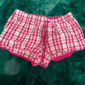 plaid pink pj shorts